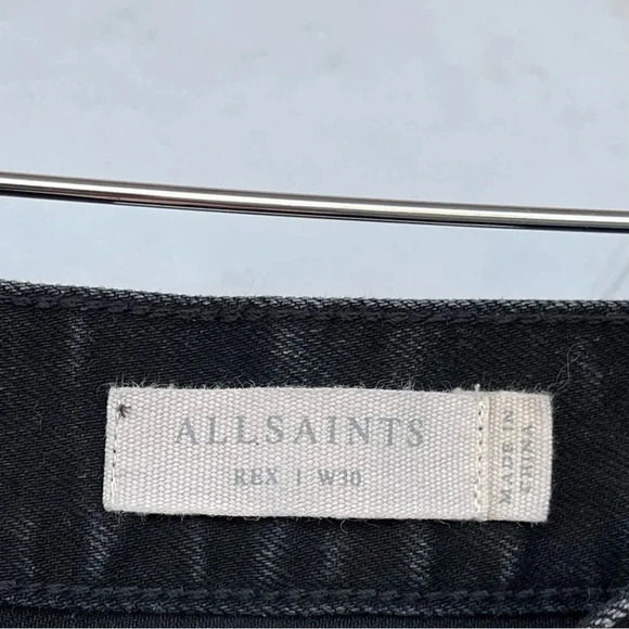 ALLSAINTS Rex Straight Slim Jeans in Washed Black size 30 - Picture 6 of 15